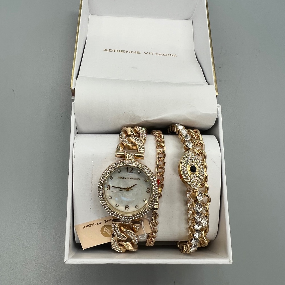 Adrienne Vittadini Women's Watch & Bracelet Set - Picture 1 of 7